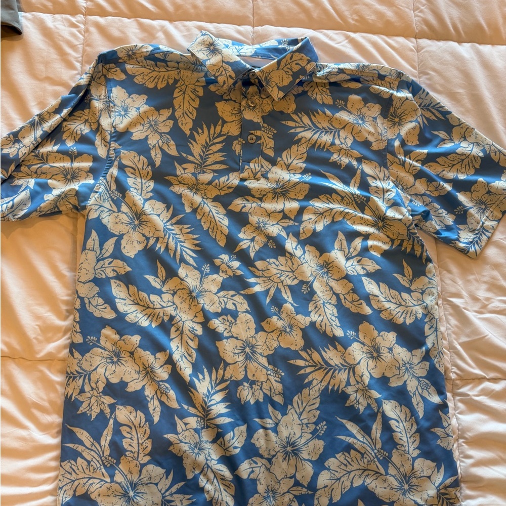 Straight Down Floral Blue Men's Shirt M